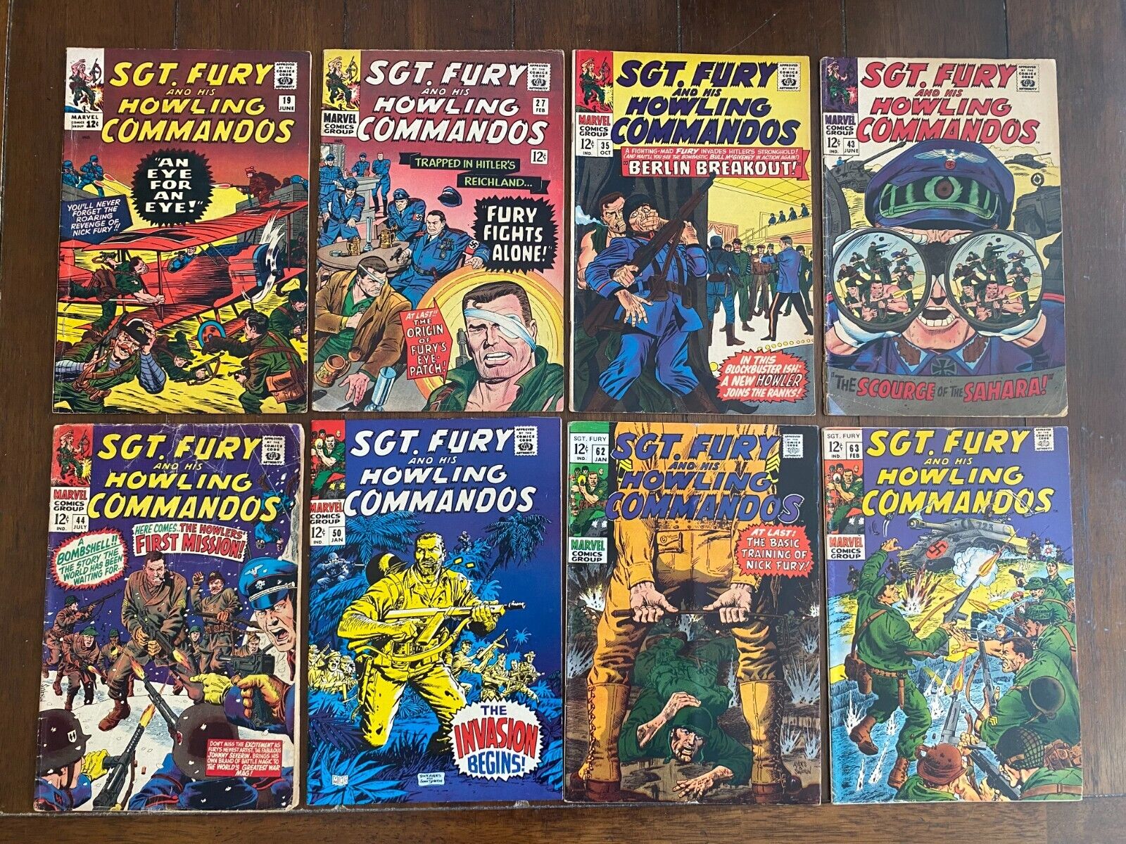 Marvel SGT. FURY AND HIS HOWLING COMMANDOS 16-Comic Lot 1965-1976