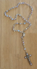 Vintage Rosary Italy Religious Aurora Borealis Necklace Anno Santo 1975 picture