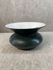 Early 20th Century Green Cast Iron Enamel Spittoon Cuspidor picture