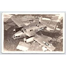 Vintage RPPC Postcard Fairchild Gunner AT-21 WWII Military Airplane picture