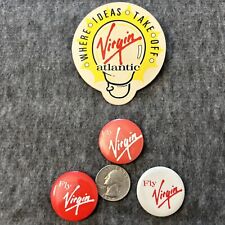 Vintage Atlantic Virgin Lot Of 4 Pinback Buttons picture