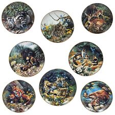 1991 Danbury Mint Woodland Creatures Porcelain Collector Plates ~ 23kt Gold Trim picture