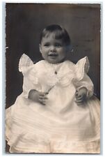 1909 Studio Portrait Little Girl Dress Kokomo Indiana IN RPPC Photo Postcard picture