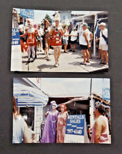 2 Cir 80s Crossdresser Men in Dress Drag Parade Vintage Snapshot Photo Gay Int picture