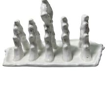 Antique White Ironstone Ceramic Toast Rack Caddy Holder Server  Branches picture