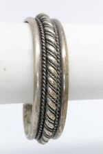 Vintage Navajo Franklin And Verna Tahe Sterling Silver Hand Hammered Solid Cuff  picture