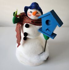 Vintage Annalee 10” Country Snowman with a wood Birdhouse 1997 picture
