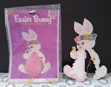 Vintage Easter Bunny Art Tissue Centerpiece, 1980 Beistle, 12