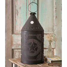 Primitive/Colonial Rustic Two Foot Punched Tin Star Paul Revere Lamp picture