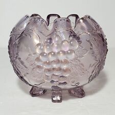 Dugan Grape Delight Glass Rose Bowl Vase Iridescent Vintage picture