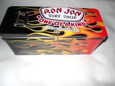 Ron Jon Surf Shop Tin Box 10x3 3/4x4 inches w/hinged lid  Rare Collectible picture