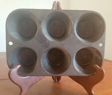 Vintage #5P2 Cast Iron 6 Cup Muffin/Popover Pan Nice Condotion picture