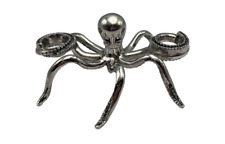 Chrome Octopus Taper Candle Holder Six Legs Two Holders picture
