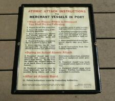 Cold War Era US Merchant Service Atomic Attack in Port Instructional Poster picture