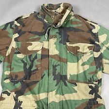 US Military Coat Mens Small Green Woodland Camo Cold Weather Field Jacket Vtg picture