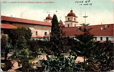 Outside View Garden Santa Barbara Mission California CA Greenery Postcard Note picture