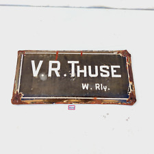 1940s Vintage V R Thuse Western Railway Enamel Sign Board Decorative Old EB149 picture