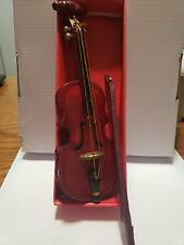 Vintage Honey Amber Wood Violin 7 Inches Tall picture
