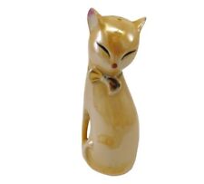 Orange Luster Kitty Salt Shaker with Gold Bow picture