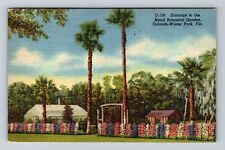 Orlando FL-Florida, Entrance to Mead Botanical Garden, Vintage c1952 Postcard picture