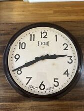 Rare Vintage Newgate London Wall Clock By Electric 13.5” Brown Tested Works picture