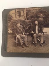 President Teddy Roosevelt & VP Fairbanks Sagamore Hill Oyster Bay, NY Stereoview picture