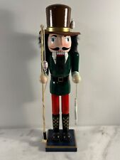 Traditional Wooden Nutcracker fisherman Christmas Décor 15” picture