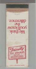 Matchbook Cover - Ice Cream - Friendly Ice Cream Shops picture
