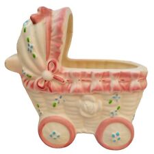 Vintage Newborn Baby Girl Buggy Planter Nursery Decor By Velco Made In Japan GUC picture