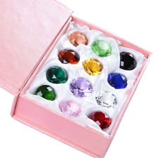 Set 12 Crystal Diamond Shape Paperweight Facet Glass Jewel Wedding Favor 25mm picture