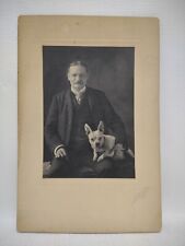 Antique French Bulldog Dog Photograph 1903 w Identified Man New York Studio NY picture