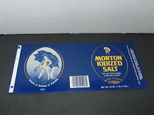 Vintage Morton's Iodized Salt Label UNUSED Advertising 5 1/2
