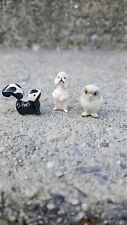 Set Of 3 Vintage Bone China Mini Figurines Skunk Poodle Owl picture