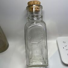 Vintage Honey Acres 1 Pound Pure Honey Embossed Clear Glass Bottle w Cork 6.5