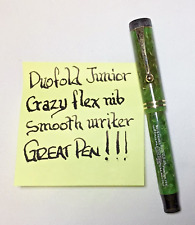 Parker Duofold Junior Fountain Pen Jade GREAT FLEXY NIB Completely Restored picture