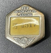 Vtg. REO MOTOR CAR CO. employee Badge ID metal pin holder picture