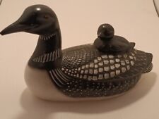 Vintage Y2K Ceramic Common Loon Or Great Northern Diver Duck With Baby picture