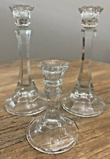 Crystal Candlestick Vintage Clear Candle Lite Indiana Glass Candle Light 8