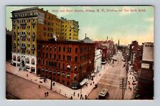 Albany NY-New York, State & Pearl Streets, Ten Eyck Hotel, Vintage Postcard picture
