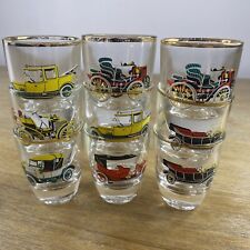 Nine Vintage French Classic Car Shot Glasses With Car Designs Ford Morris Rolls, picture