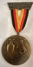 Vintage 1980 German Hiking Medal Ginzkey Rome Italy UEFA Metal Wieslautern Brass picture