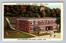 Hot Springs AR-Arkansas, Superior Baths, Antique, Vintage c1925 Postcard picture
