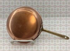 Vintage COPRAL Portugal COPPER Mini Skillet Pan 5.75 inch Brass pierced Handle picture