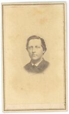 Antique CDV Circa 1860'S Handsome Clean Cut Young Man Wearing Suit & Tie picture
