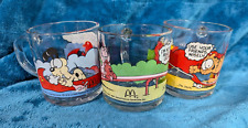 VINTAGE SET OF 3 - 1978 Garfield McDonalds Jim Davis Glass Coffee Cups Mugs picture