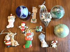 Lot of Vintage Christmas Ornaments 12 Mice, Santa, Reindeer, Golf Santa picture