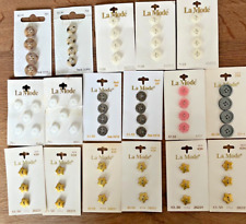 La Mode Buttons, Lot of 15 Cards of Buttons,  8 Different Styles picture