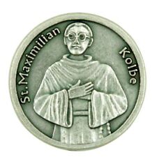 Saint St Maximilian Max Kolbe Pocket Token with Addiction Recovery Prayer picture