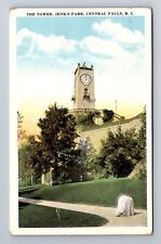 Central Falls RI-Rhode Island Clock Tower Jenks Park  Vintage Souvenir Postcard picture