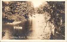 1920 Jordan River Raymond Maine ME Postcard Man in Boat RPPC Real Photo picture